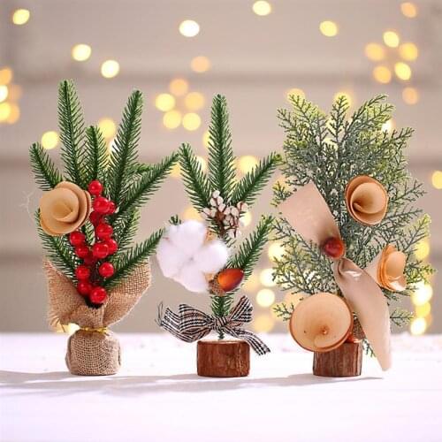 1pc Mini Christmas Tree Decor Creative Desk Decor Mini Xmas Tree Home Crafts Party Supplies Photography Props Accessories