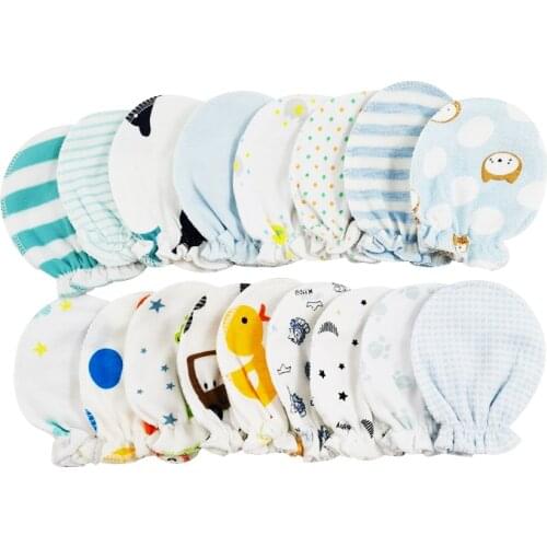 10 Pair/Lot Scratch Mittens Full Finger Gloves Baby Newborn Baby Cotton Anti Scratching Boys Girls Glove Infant Baby Gloves 0~6M