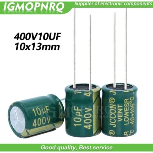 10PCS 400V10UF 8*12mm igmopnrq Aluminum electrolytic capacitor high frequent low impedance 8x12mm