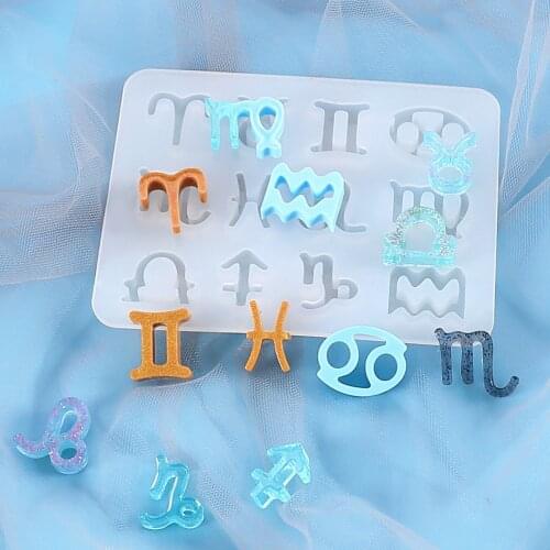 12 Constellations Mold Silicone Mold Handmade Necklace Earring Keychain Epoxy Resin Molds Casting Mold for DIY Arts Craft