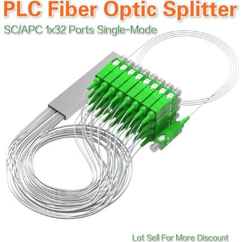 1x32 Single Mode SC/APC 0.9mm Mini Steel 1*32 Fiber Optic PLC Splitter Planar Lightwave Circuit Connector 1/2/5/10/20Pcs Lot