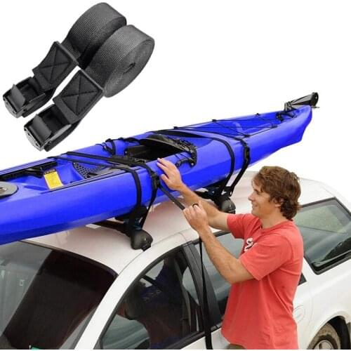 2PCS x2.5cm Lashing Tie Surfboard Kayak Roof Rack Cam Buckle Lashing Tie Down Strap Car Bus Top Bicycle Bike Rack Belt