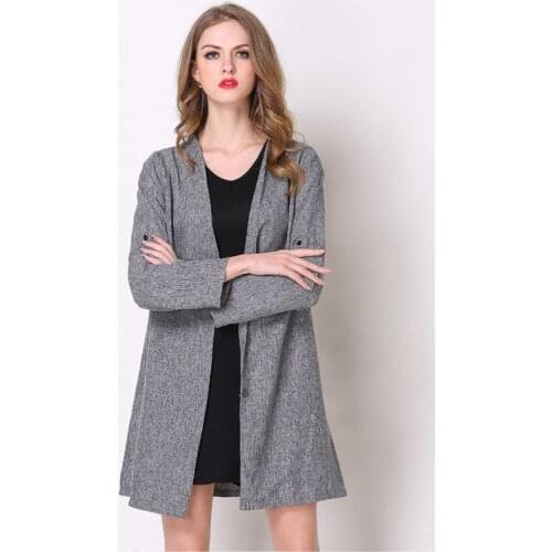 2018 Lycra Woven Casual Time-limited Limited Casaco Feminino Trench Length Fund Single Buckle Sleeve Windbreaker Loose Coat