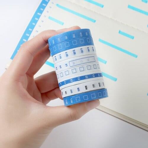 4pcs Monthly Time Planner Record Washi Sticker Material Paper DIY Diary Junk Journal Decoration Label Sticker Album Scrapbooking