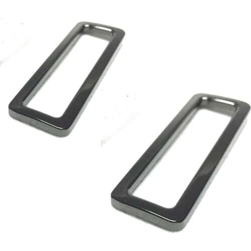 6 PCS 2 inch Gunmetal Flat Metal Purse Slider Rectangular Rings
