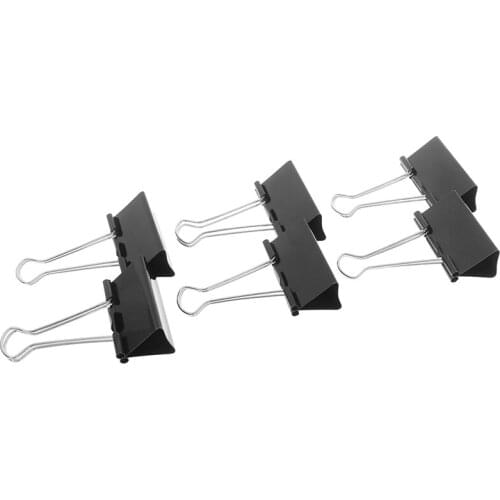 6 Pcs 51mm Office Metal Binder Clips Paper Clip Stationery Binding Supplies Files Documents Clips