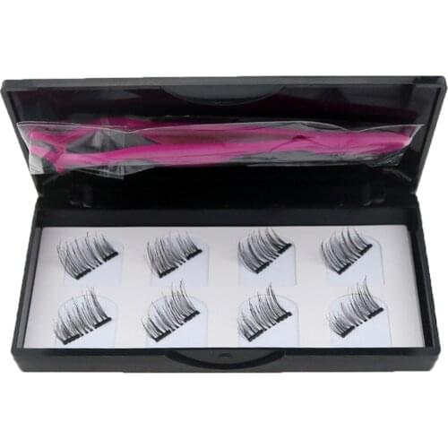 8Pcs Magnet False Eyelashes Magnetic Long Natural Fake Lashes Tweezer Eye Makeup HOT