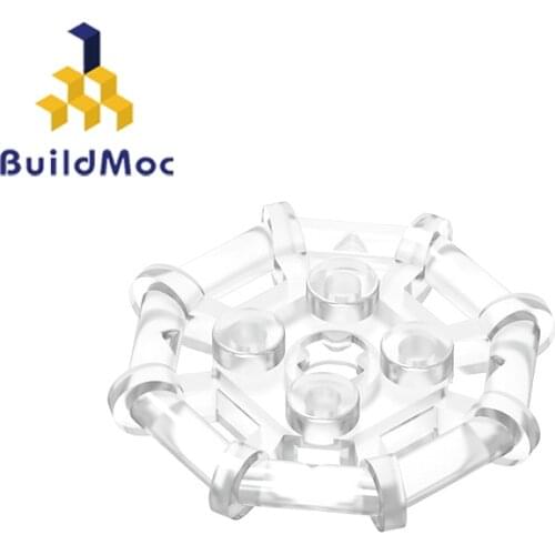BuildMOC 75937 Plate Modified 2 x 2 with Bar Frame Octagonal For Building Blocks Parts DIY Education