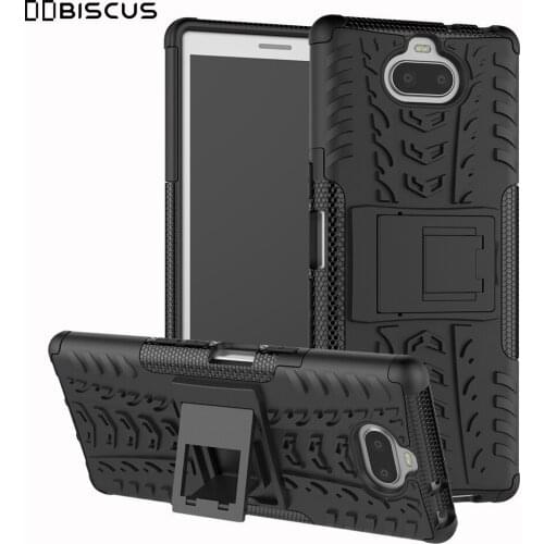 For Sony Xperia 10 Plus Case Heavy Duty Armor Hard Plastic + Soft Silicone Cases For I4113 I4193 I4213 I4293 Phone Stand Cover