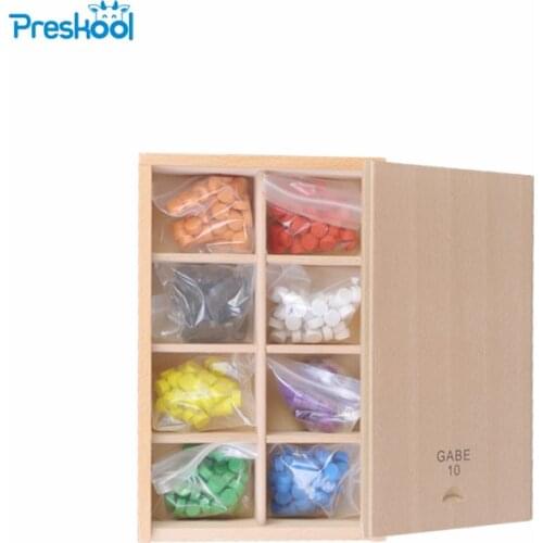 Baby Kids Toys Froebel Gabe 10 Wood Colorful Beads Teaching Tool Learning Educational Preschool Training Brinquedo Juguets