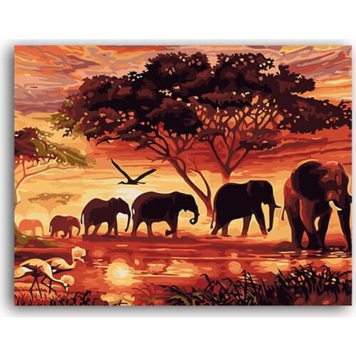 Flamingo Animals Flower DIY Cross Stitch Embroidery 11CT Kits Craft Needlework Set Cotton Thread Printed Canvas Home Sale