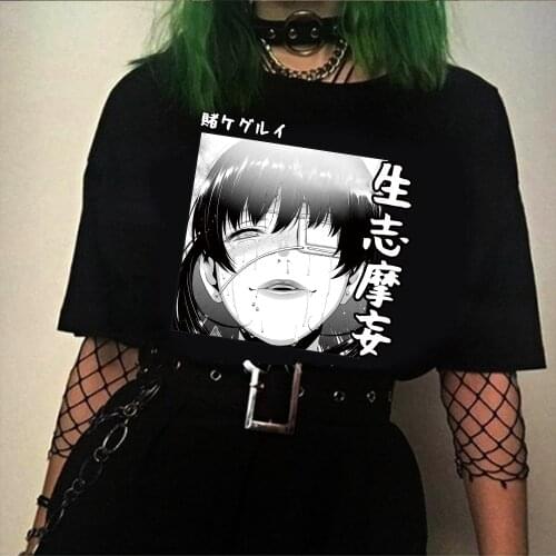 Kakegurui Midari Ikishima T-shirt Anime Harajuku Casual Cartoon Hip Hop Men/women Clothing Tee Tops