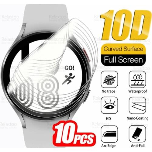 10Pcs Hydrogel Soft Film For Samsung Galaxy Watch 4 40mm 44mm Watch4 Classic 42mm 46mm SmartWatch Screen Protector Not Glass
