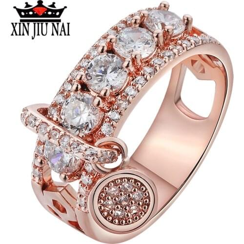 925 silver Internet Celebrity ring Rotatable Female Crystal from Austrian Simple Temperament Couple Rhinestone inlayZC jewelry