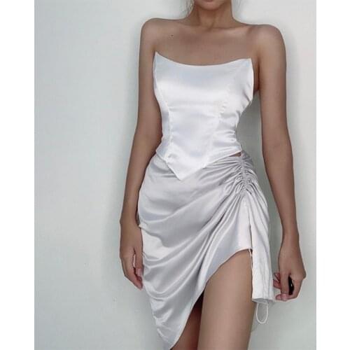 Women Up Corset Bustier Sexy Boned Wrap Tube Crop Top Waist Cincher Recovery Corset Waist Clip Asymmetric Sleeveless