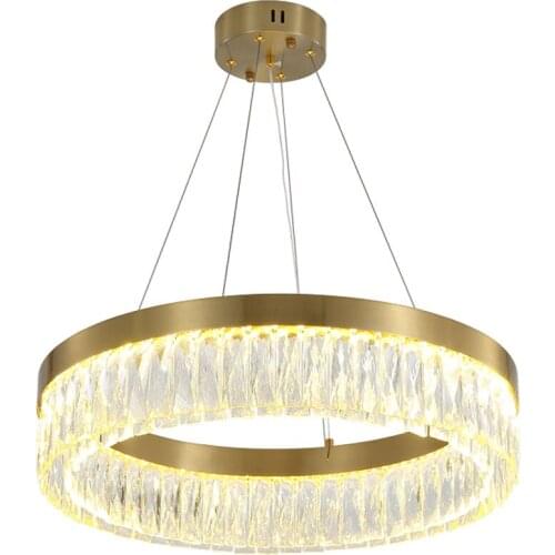 Round design gold crystal chandelier modern lampadari led light AC110V 220V lustre home decoration lighting