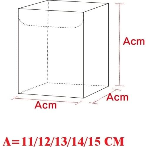 A *A*A CM (A=11/12/13/14/15)Square Plastic Clear PVC Boxes Transparent Waterproof Gift Packing Box For Jewelry/Candy/Toys