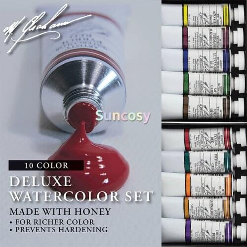M. Graham 15ml Tube Watercolor Paint 5 10-color boxed Set, Artist Quality Watercolor Alive with Strength and Intensity