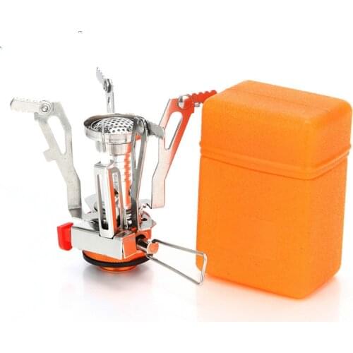 Camping mini stove outdoor picnic barbecue oven portable propane gas burner hiking refill adapter ultralight fire maple butane