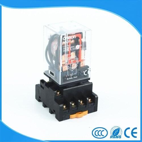 MK3P-I AC 220V Coil 11 Pins Electromagnetic Relay With PF113A Socket Base