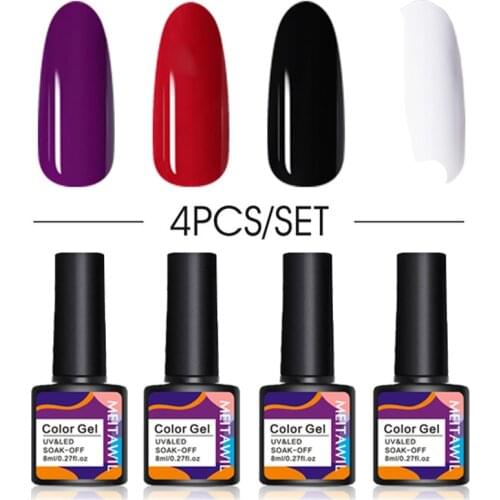 Gel Polish Set 4Pcs Hybrid Varnish Art Gel Polish Kit Soak Off UV Gel LED Semi Permanent All For Manicure Nail