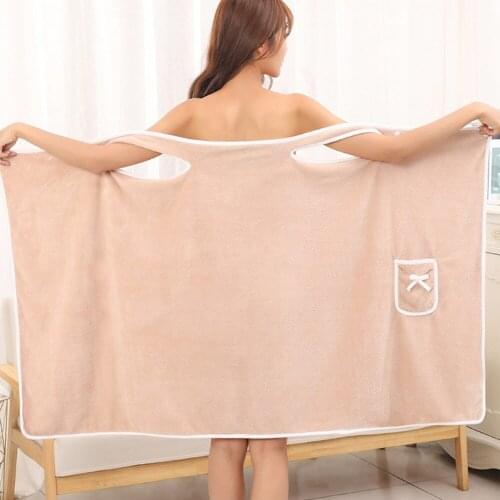 Wearable Bath Towels Superfine Fiber Towels Soft Absorbent Chic Towel for Autumn Winter Hotel Home Bathroom Gifts Women Bathrobe