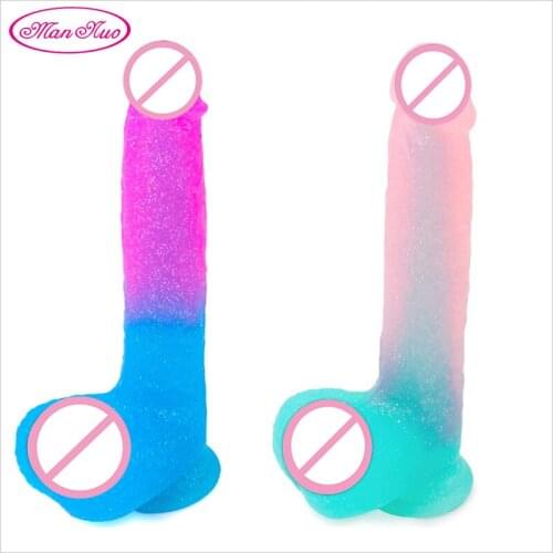 Man Nuo New Colored Silicone Dildo Huge Penis Sex Toys for Women Dildo for Anal Suction Cup Female Massage Adult Toys Sex Shop