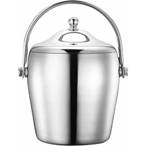 Portable Ice Bucket Insulated Stainless Steel Ice Bucket Freezer Ice Bucket with Lid for Parties Barbecues and Buffets #CW