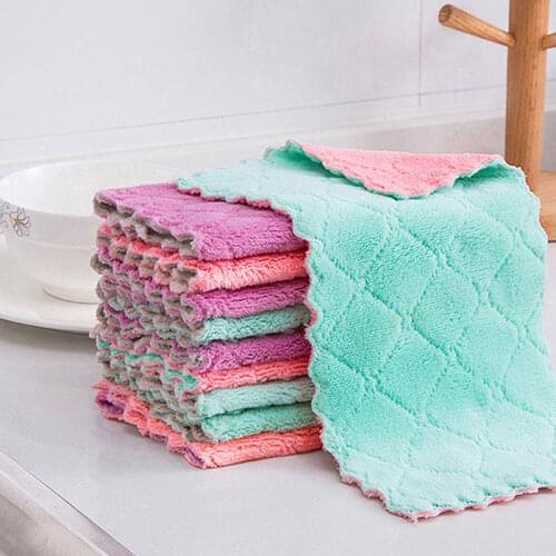 Thickened Dish Cloth Does Not Stick To Oil, Household Water Absorption, Does Not Shed Hair, Kitchen Supplies, Household Cleaning