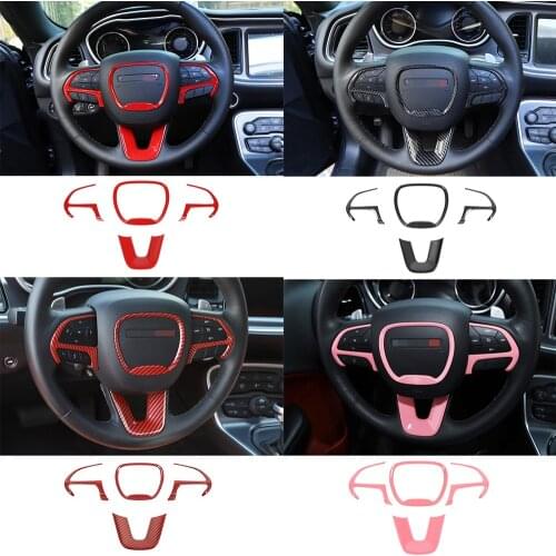 Fit for Dodge Challenger/Charger 2015+ Durango 2014+ ABS Interior Steering Wheel Button Cover Decorative Trim Car Accessories
