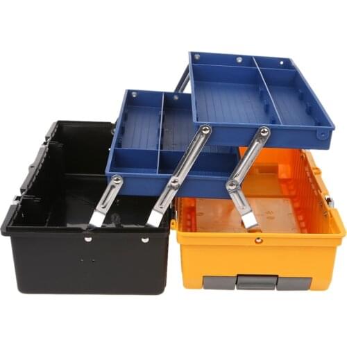 Portable 17" Large Plastic Tool Box 3 Layer Storage Hardware Tool box Multifunction Tool Container Case DIY