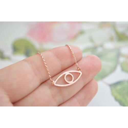 Simple Angel Eye Lucky Blessing Amulet Necklace Demon Evil Eye Exorcism Charm Pendant Jewelry for Couple Wedding Gift necklace