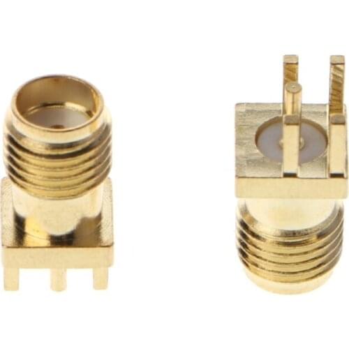 10 Pcs SMA Female Jack Solder Edge 1.6mm Space PCB Mount Straight RF Connector