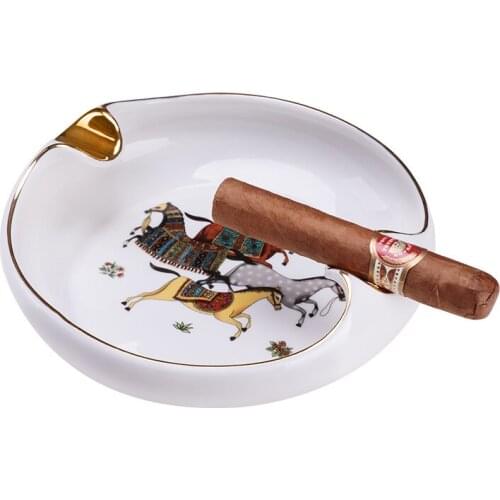 European Luxury Ashtray For Cigar Smoke Portable Ash Tray Outdoor Table Office Desktop Decorations smoke tank ashtray CE-W001