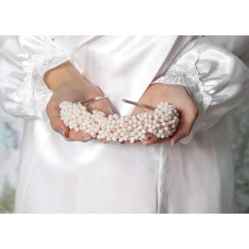 Luxury Handmade Wedding Crown Hair Jewelry Bridal Headpiece woman double ear Crystal Tiaras Bride Party Crowns