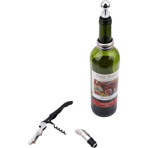 Wine Bottle Opener Set High Quality Bottle Opener Stainless Steel Sea Horse Knife Wine Pourer Kitchen Supplies 4Pcs/Set