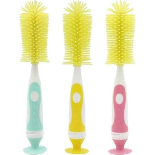 Silicone Baby Bottle Brush Cleaner Nipple Feeding Bottle Sponge Brush 360° Sponge Cleaner+Pacifier Brush