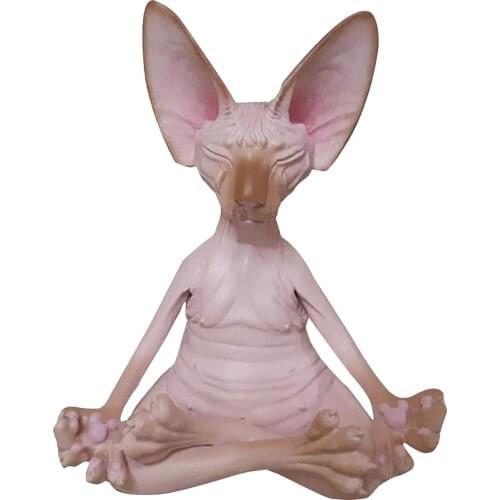 New Fashion Design Resin Sphinx Cat Meditation Statue Home Decoration Animal Personalized Gift Accessories
