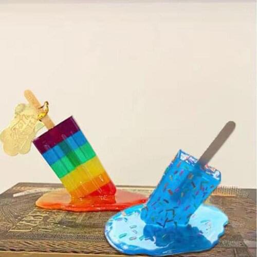 Melting Popsicle Sculpture Ice Statue Decoration Tricking Tool Miniature Resin Craft Used For Joking Ice Cream Desk Decor