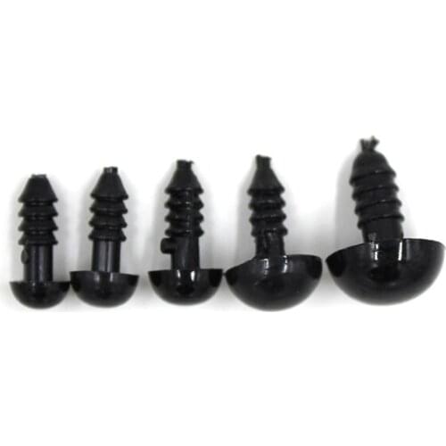 High Quality Plastic Eyes 6/7/8/10/12mm Black Safety Eyes / Plastic Doll Eyes For Bear Doll Animal Puppet Making 100 pcs/lot