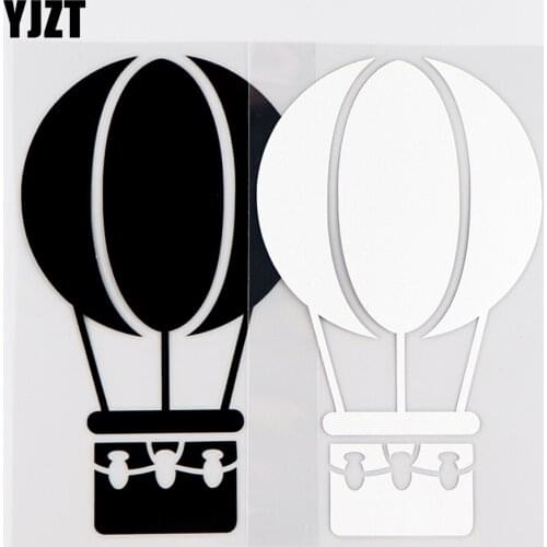YJZT 9X15CM Beautiful Vinyl Decal Funny Hot Air Balloon Car Stickers Art Decor Black / Silver 10A-0340