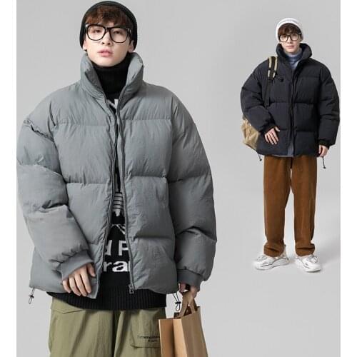 Winter New Men Solid Color Parkas Quality Brand Mens Stand Collar Warm Thick Jacket Male Fashion Casual Parka Coat Streetwear