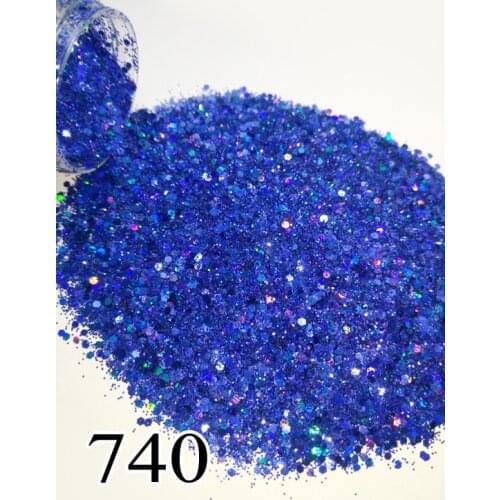 1 Jar/Box 10ml Sapphire Blue Holographic Shiny Powdere Nail Art Laser Glitter Powder for Gel Nail Art Graft 740 706 739