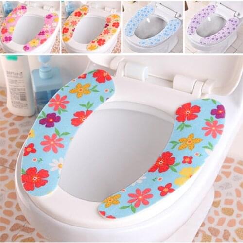 1Pair Soft Comfortable Artificial Fiber Washable Bathroom Toilet Seat Cover Mat Lid Closestool Nonwoven bath room contour mat