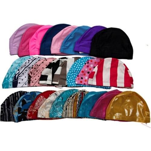Bathing Cap Unisex Free Size Flower Protect Ears Hair Men Women Adults Swim Pool Colorful Printed Swimming Caps Hat 1PC