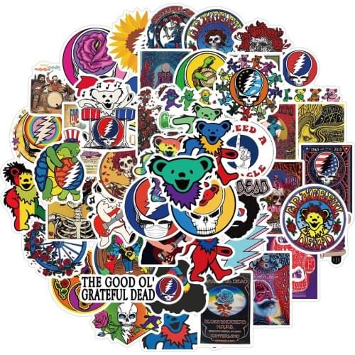 10/50pcs Popular Singers Greatful Dead Graffiti Stickers For Skateboard Box Bicycle Computer Notebook Car Decal Childrens Toy