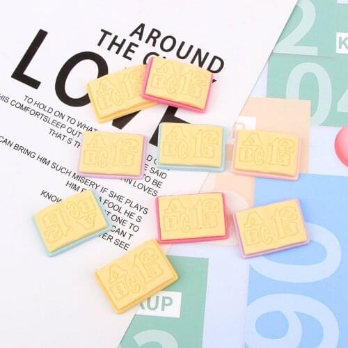 20Pcs Resin ABC 123 Cute Book Flatback Cabochon Headwear Accessories DIY Scrapbooking Jewelry Crafts Phone Case Decoration