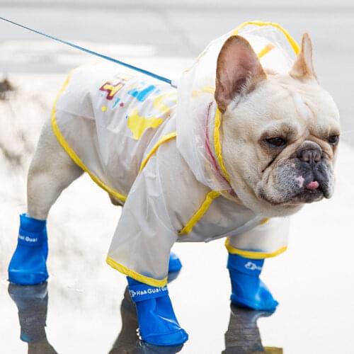 4pcs/lot Dog Rain Shoes Booties Rubber Portable Anti Slip Waterproof Pet Dog Cat Rain Shoes Puppy Shoes botas de lluvia