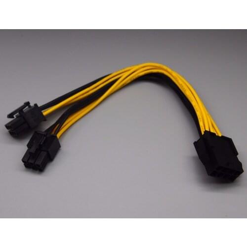 5pcs CPU 8pin to double Graphics card 6Pin power cable Graphics card Power supply Adapter cable