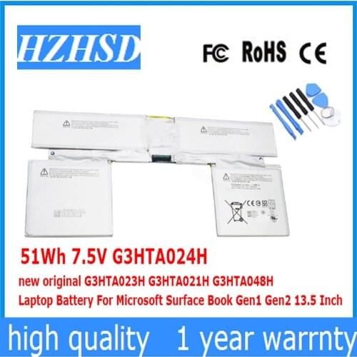 51Wh 7.5V G3HTA024H new original G3HTA023H G3HTA021H G3HTA048H Laptop Battery For Microsoft Surface Book Gen1 Gen2 13.5 Inch